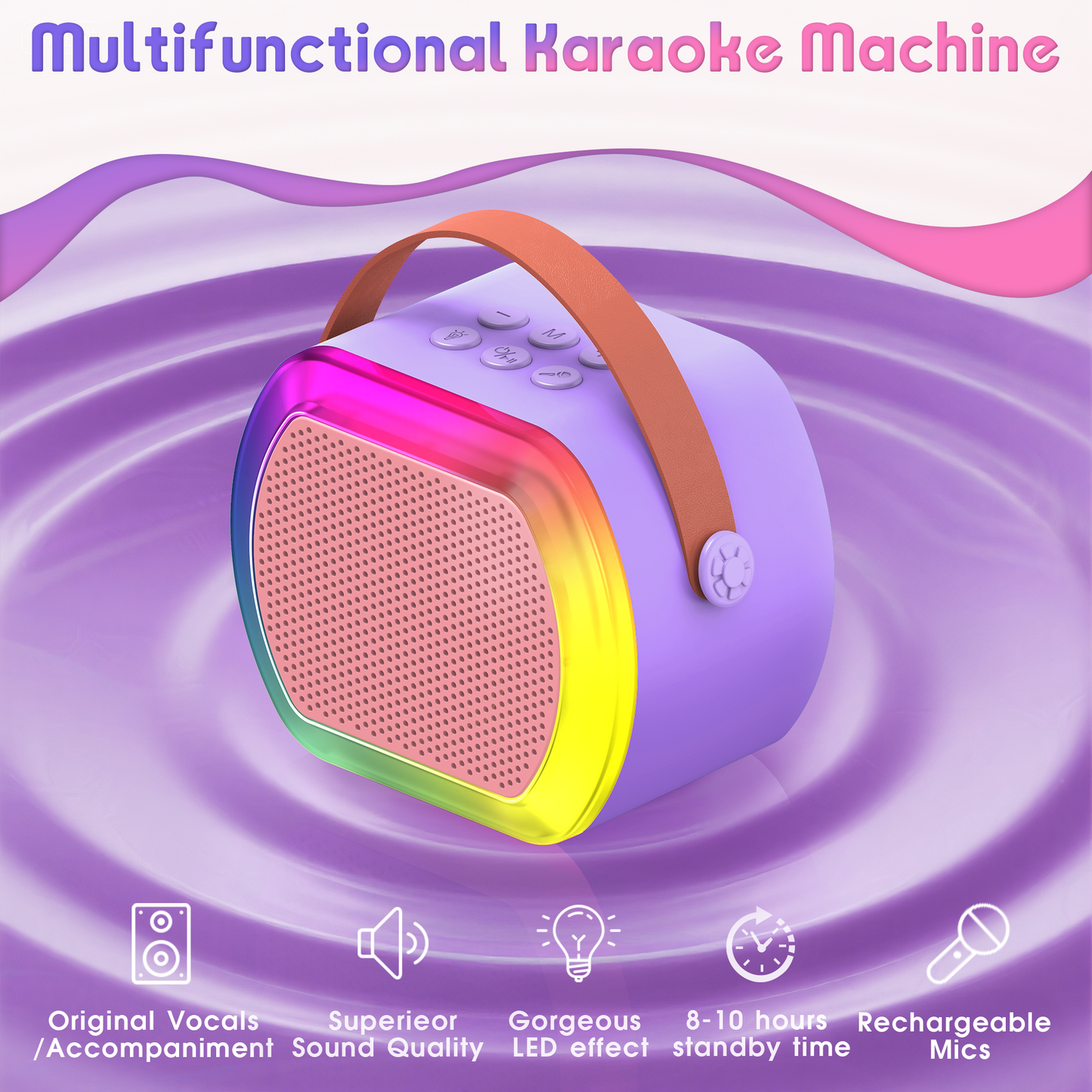 Mini Karaoke Machine with 1 Wireless Microphones