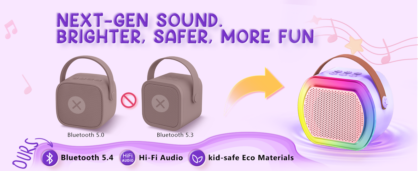 Mini Karaoke Machine with 1 Wireless Microphones