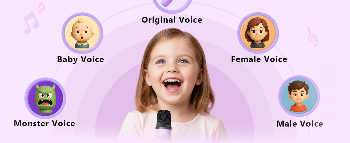 Mini Karaoke Machine with 2 Wireless Microphones