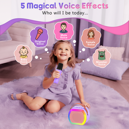 Mini Karaoke Machine with 1 Wireless Microphones