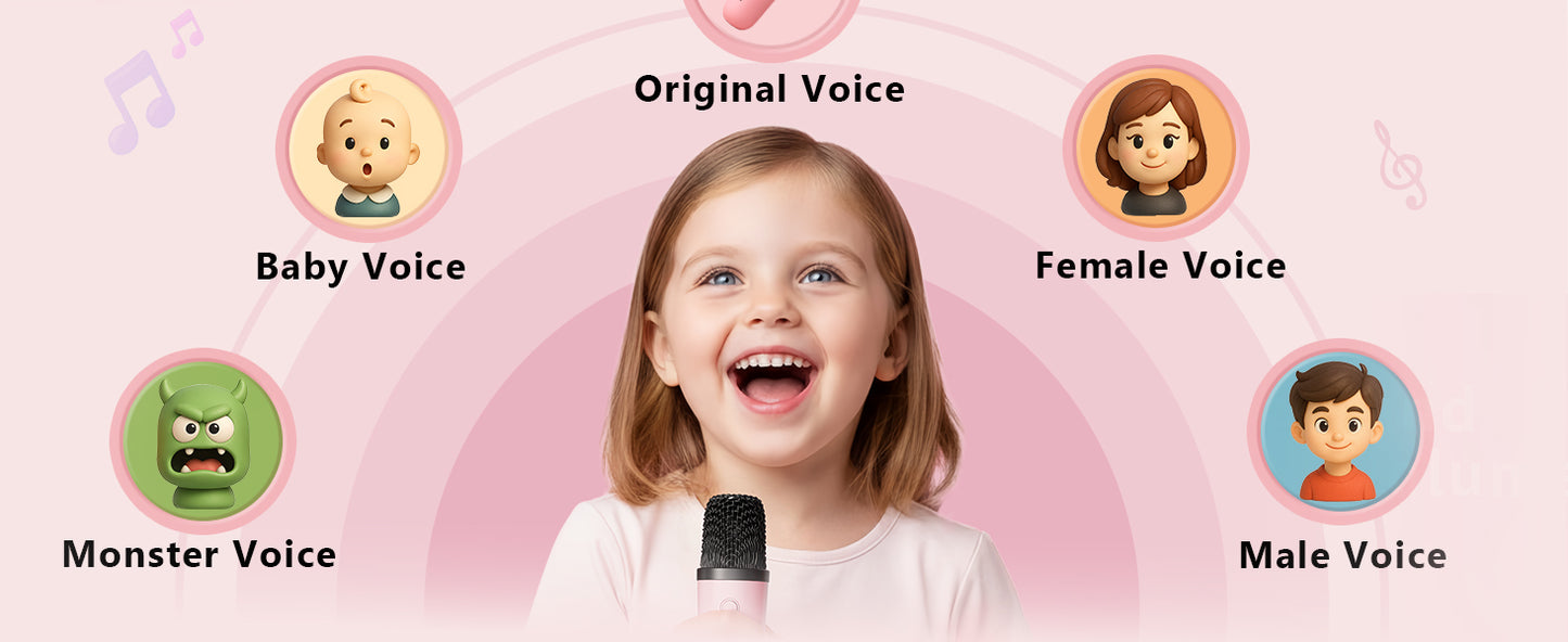 Mini Karaoke Machine with 2 Wireless Microphones